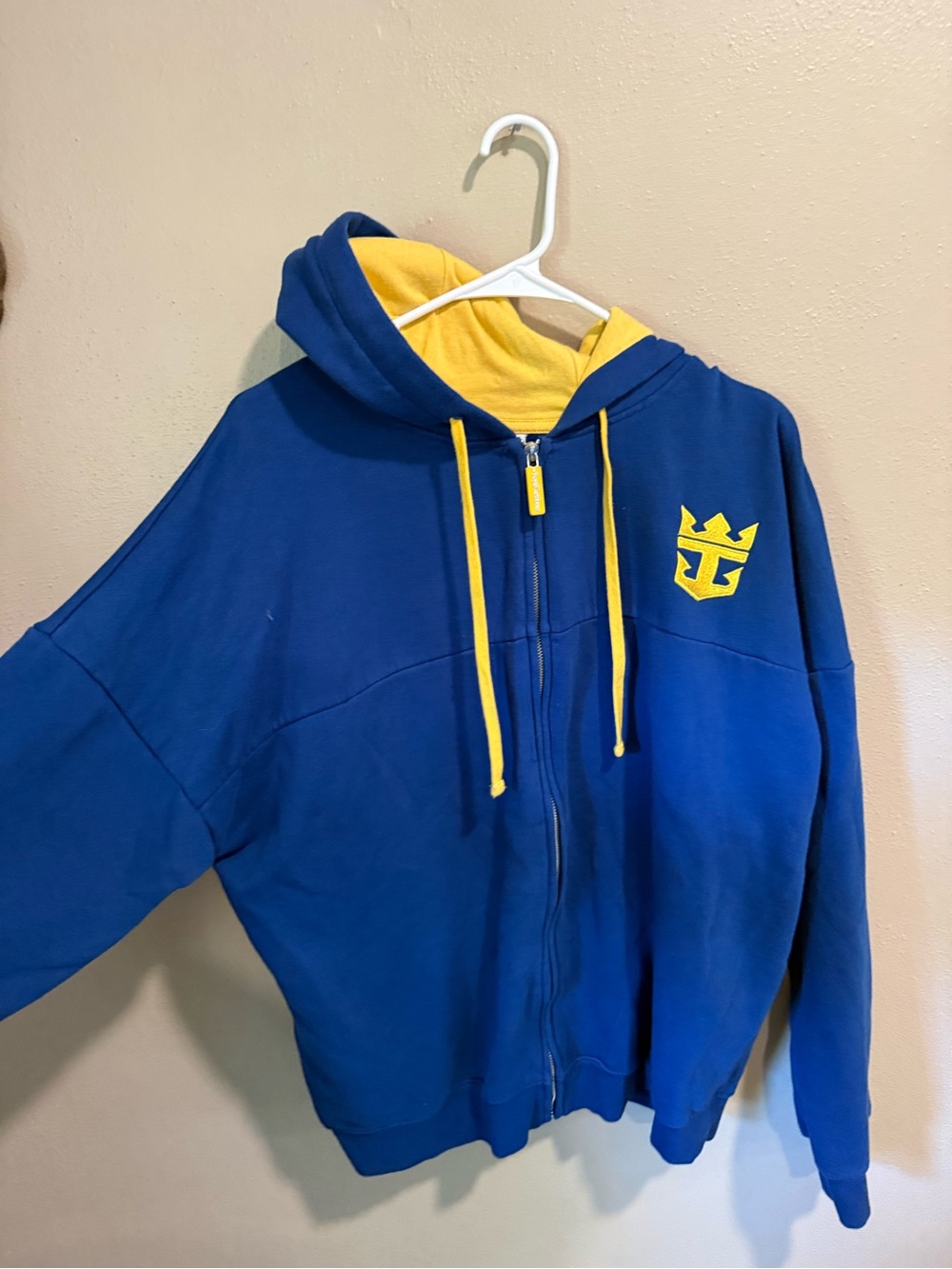 Royal Caribbean Blue Hoodie with Yellow Accents